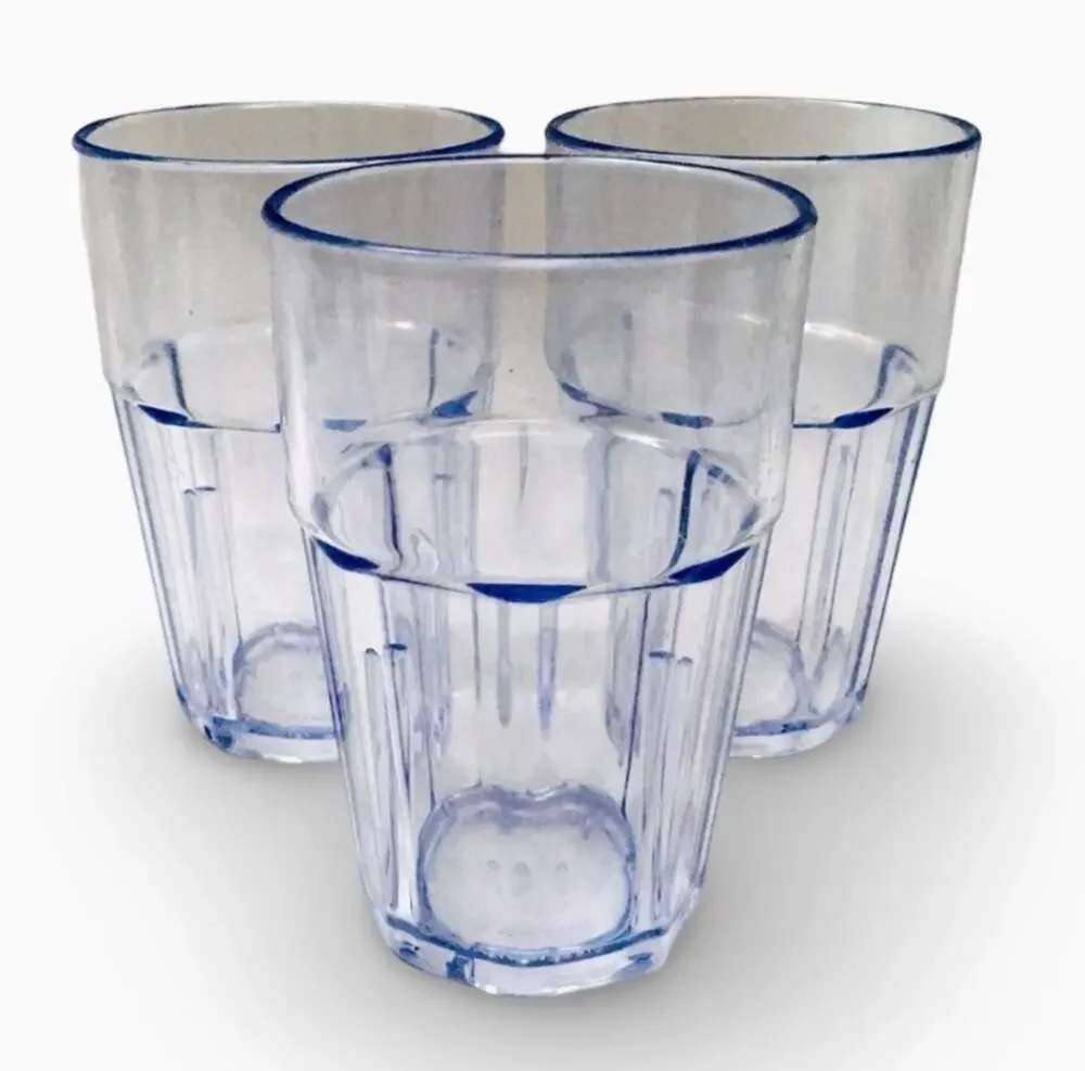 Set of 3 Plastic Glasses / Water Tumblers